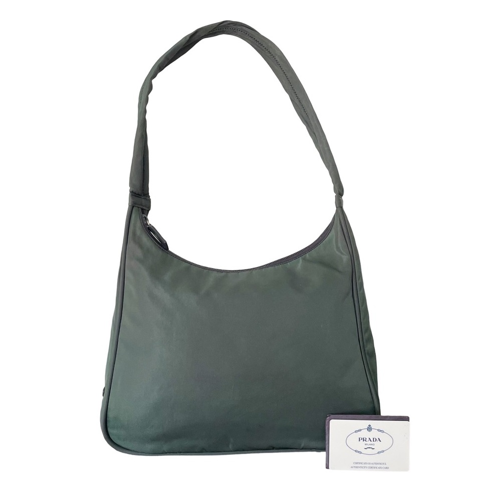 Prada 1998 green Tessuto sport nylon vintage shoulder hobo bag